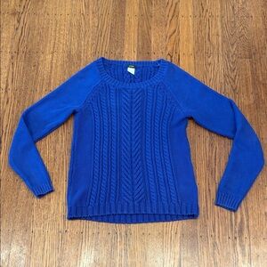 J.Crew Cobalt Blue Cotton Cable Knit Sweater – Women’s Small
